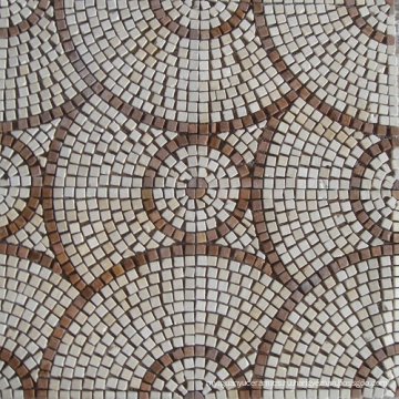 Круглый шаблон Мраморный камень Мозаика напольная плитка (HSM136)